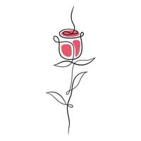 Rose flower romantic concept abstract art hand drawn vector