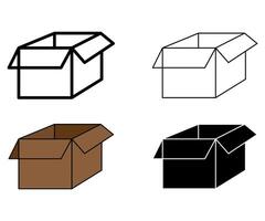 Cardboard box icon set simple minimalist concept hand drawn illustration vector