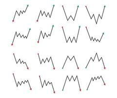 Chart price increase and decrease volume money - investing pattern candlestick vector