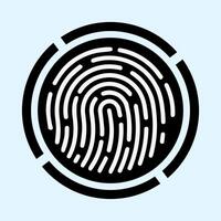 simple fingerprint icon symbol design vector