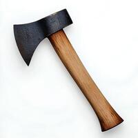 versatile axe isolated on a white background casting a subtle shadow highlighting its sharp blade and durable handle ideal for woodcutting or tool related concepts photo