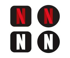 Netflix Logo In Square And Round set vector