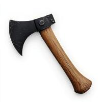 durable hatchet displayed in a top view isolated with a strong steel blade and ergonomic handle ideal for forestry construction or survival themed designs emphasizing strength and functionality photo