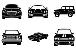 Car silhouette bundle flat design on white background vector