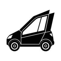 Foldable electric car with innovative design for urban use vector