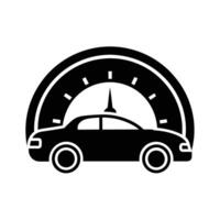 Electric car speedometer graphic in silhouette design vector