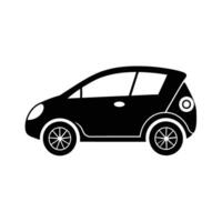 Minimal flat electric car icon with clean silhouette styling vector