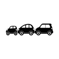 Electric car evolution timeline in silhouette view vector