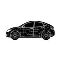 Electric car blueprint style silhouette design vector