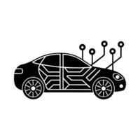 Electric car featuring AI integration silhouette design vector