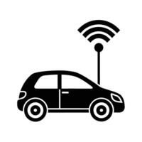 Electric car enabled with wireless power transfer technology vector