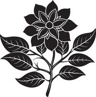 Graceful Flower Silhouette Design for Coloring vector