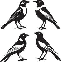 Bird Silhouette Art for Coloring Enthusiasts vector