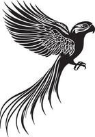 Graceful Bird Silhouette Coloring Design vector