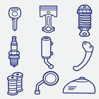 set of spare part motorcycle with outline style, good for symbol, logo, element design, icon, etc vector