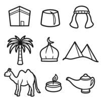 set of arab with outline style good for symbol, icon, element design, etc vector