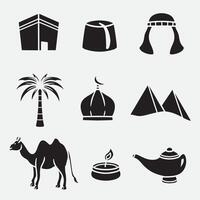 conjunto de árabe bueno para icono, símbolo, silueta diseño, elemento diseño, etc vector