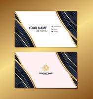 luxury abstract business card design with gold color vector