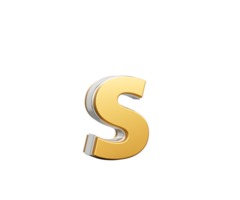 Shiny Golden Small Letter s Gleams With Its Sleek Modern Design With Sharp Edges 3D Illustration png