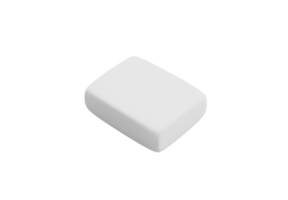 A Sleek Cubic Eraser With Soft, Smooth Rounded Edges 3D Illustration png