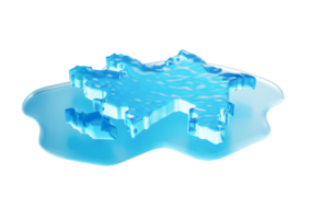 Water Ice Map of Azerbaijan global warming melting glacier in deep blue water 3d illustration png