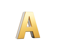 Golden Capital Letter A Gleams With Sleek Modern Design Bold Font With Sharp Edges 3D Illustration png