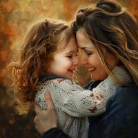 Mother and her child together, pure love, mother's day photo card