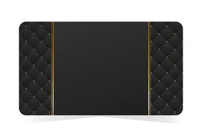 Modern VIP access card with shiny gold accents. Black leather background with copy space. illustration on transparent background vector