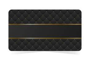 Elegant VIP card with gold luxury design. Black leather background with copy space. illustration on transparent background vector