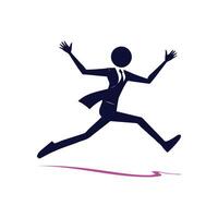 Excited Stick Figure Man in Motion - Graphic Design vector