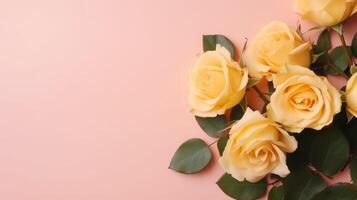 Top view spring flowers background, mother day background, blank space, floral photo