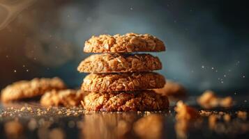 realistic Tasty healthy cookies, dessert food photo