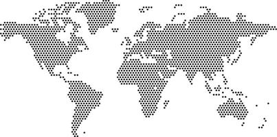 World map of dots, led uppercase English alphabet vector