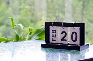 20th February table calendar with customizable space for text or ideas photo