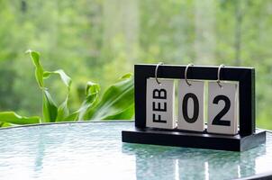 2nd February table calendar with customizable space for text or ideas photo