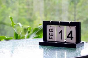 14th February table calendar with customizable space for text or ideas photo
