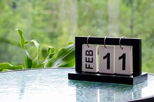 11th February table calendar with customizable space for text or ideas photo