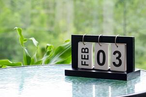 3rd February table calendar with customizable space for text or ideas photo