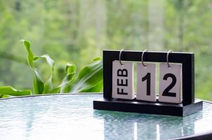12th February table calendar with customizable space for text or ideas photo