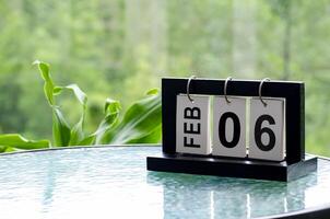 6th February table calendar with customizable space for text or ideas photo