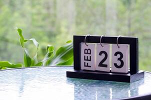 23rd February table calendar with customizable space for text or ideas photo