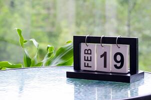 19th February table calendar with customizable space for text or ideas photo