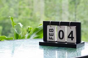 4th February table calendar with customizable space for text or ideas photo