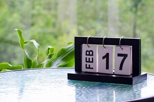 17th February table calendar with customizable space for text or ideas photo