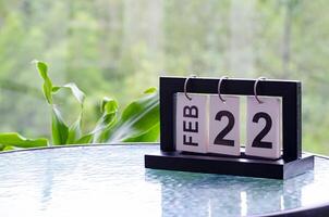 22nd February table calendar with customizable space for text or ideas photo