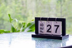 27th February table calendar with customizable space for text or ideas photo