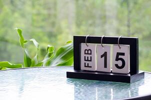 15th February table calendar with customizable space for text or ideas photo