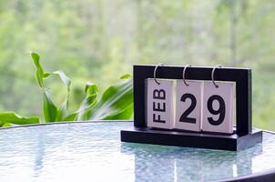 29th February table calendar with customizable space for text or ideas photo