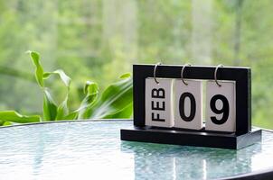 9th February table calendar with customizable space for text or ideas photo