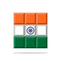 India flag icon in the form of a square vector